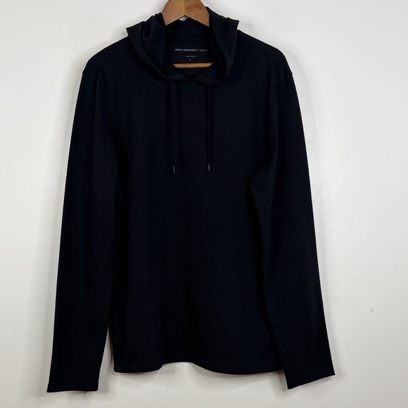 John Varvatos Other - John Varvatos Hoodie Mens Large Black Long Sleeve T Shirt Poly Cotton Jersey